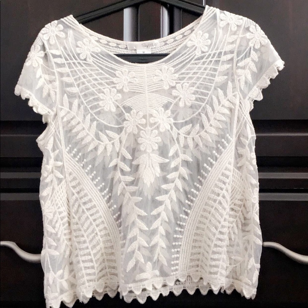 Creamy laced top